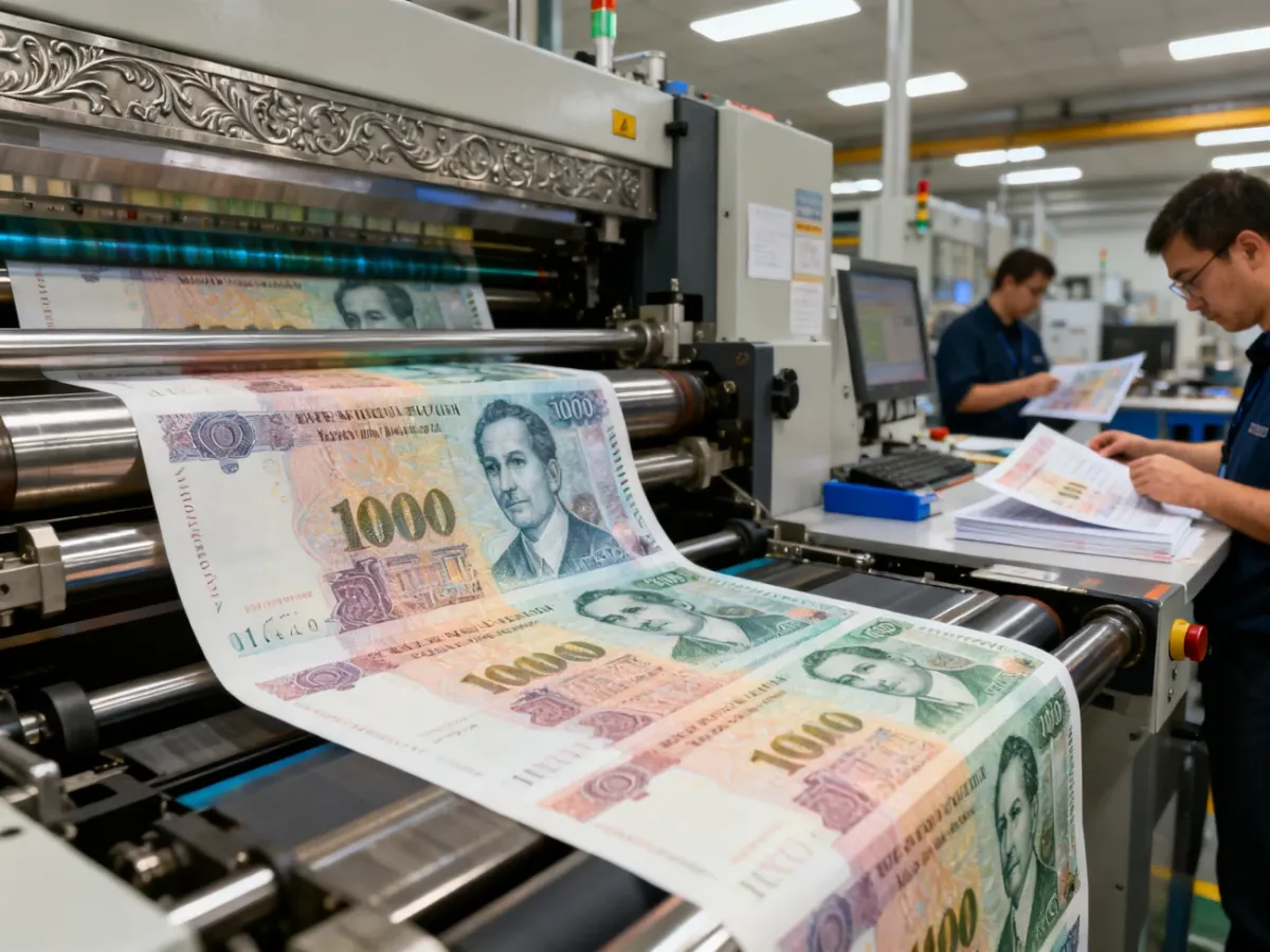 Precyzyjny proces drukowania banknotów w nowoczesnej drukarni